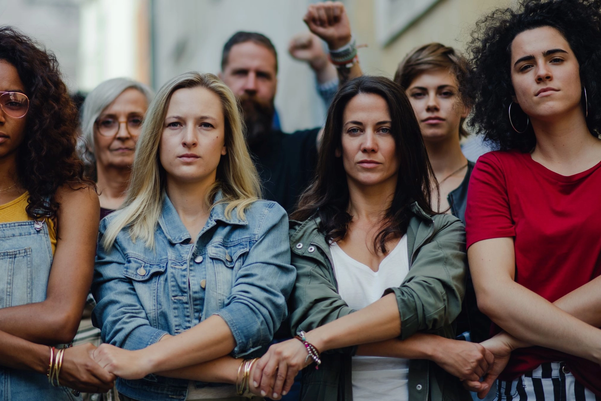 Frauen protestieren auf der Straße