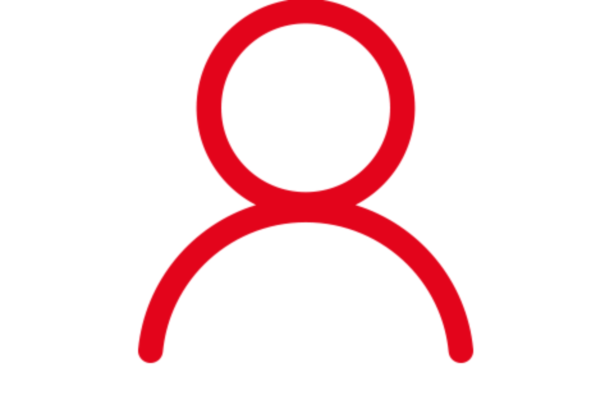 Kontakt Icon rot. Für den Fall, dass kein Bild der Person eingestellt werden soll oder kann.