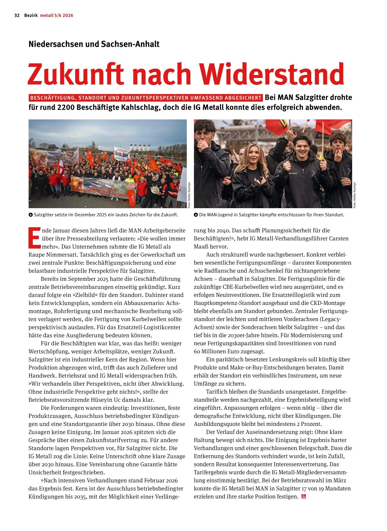 metall - Regionalseiten Niedersachsen und Sachsen-Anhalt Mai/Juni 2026