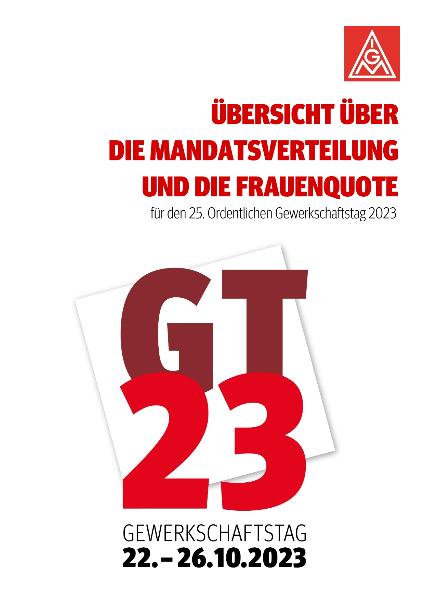 Übersicht über die Mandatsverteilung und die Frauenquote für den 25. Ordentlichen Gewerkschaftstag 2023
