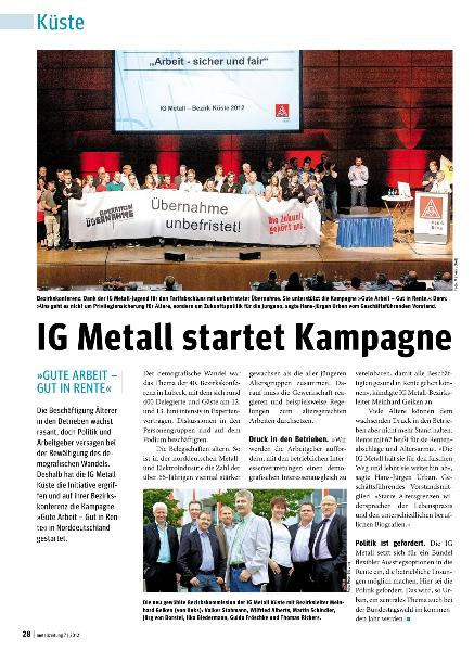 metallzeitung - Regionalseiten Küste Juli 2012