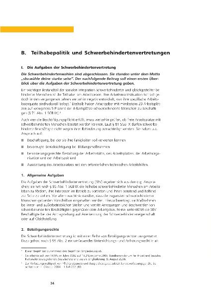 Sozialpolitische Informationen Nr. 1 / 2007: Teilhabepolitik und Schwerbehindertenvertretungen