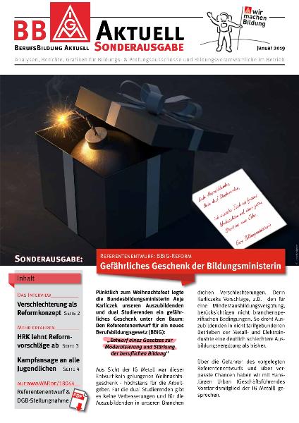 BBAktuell - Sonderausgabe BBiG-Reform (01/2019)