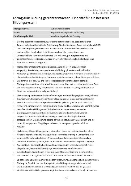 Bildung gerechter machen! Priorität für ein besseres  Bildungssystem