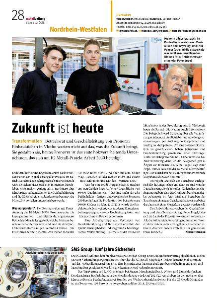metallzeitung - Regionalseiten Nordrhein-Westfalen September 2018