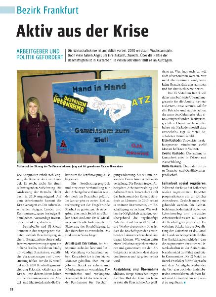 metallzeitung - Regionalseiten Frankfurt Januar 2010