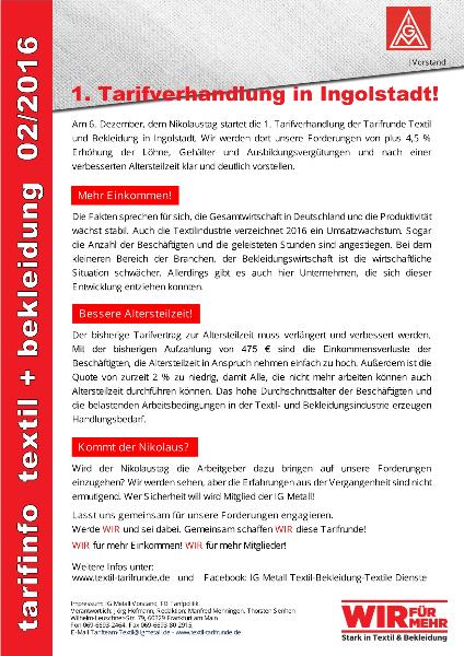 1. Tarifverhandlung in Ingolstadt!