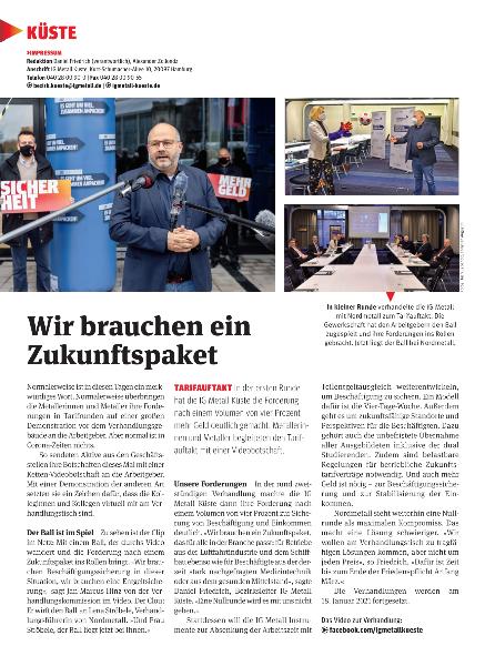 metallzeitung - Regionalseiten Küste Januar 2021