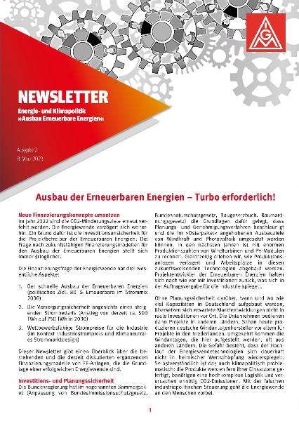 Ausbau der Erneuerbaren Energien - Turbo erforderlich!, Newsletter Energiepolitik Nr. 2, 8. März 2023