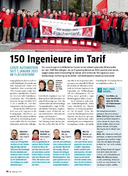 metallzeitung - Regionalseiten Niedersachsen und Sachsen-Anhalt Januar 2013