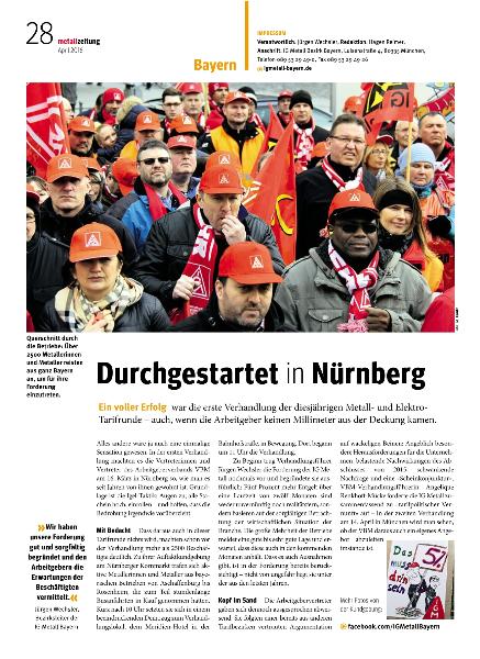 metallzeitung - Regionalseiten Bayern April 2016