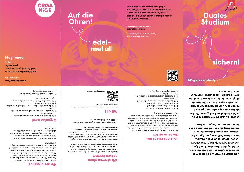 Duales Studium sichern! - Anspracheflyer OrganiceSolidarity