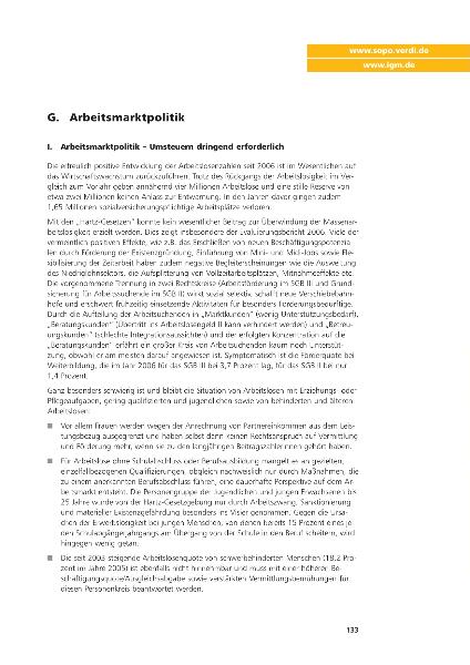 Sozialpolitische Informationen Nr. 2 / 2007: Arbeitsmarktpolitik