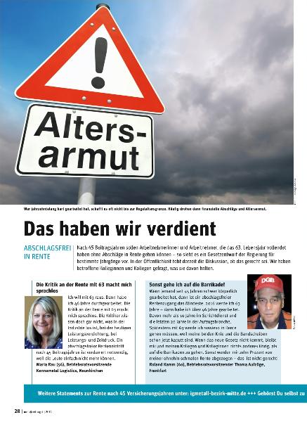 metallzeitung - Regionalseitern Mitte April 2014