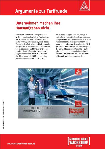Tarifrunde 2006: Unternehmen machen ihre Hausaufgaben nicht