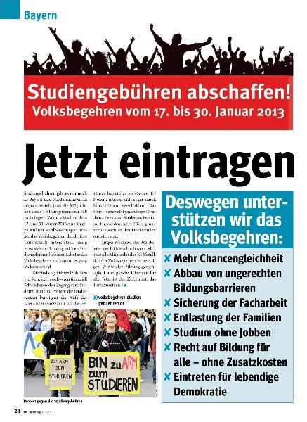 metallzeitung - Regionalseiten Bayern Januar 2013