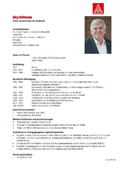 Lebenslauf Jörg Hofmann