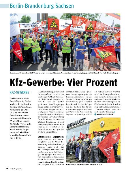 metallzeitung - Regionalseiten Berlin-Brandenburg-Sachsen August 2012