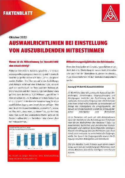 Faktenblatt Mitbestimmung Auswahlrichtlinie