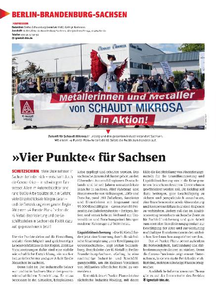 metallzeitung - Regionalseiten Berlin-Brandenburg-Sachsen Juli/August 2020