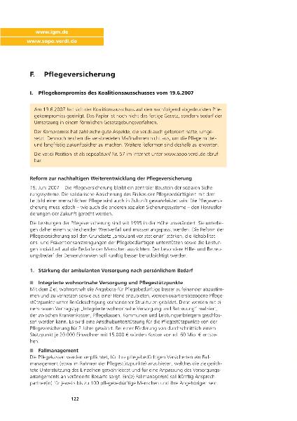 Sozialpolitische Informationen Nr. 2 / 2007: Pflegeversicherung