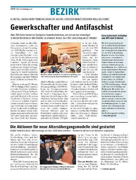 metallzeitung - Regionalseiten Baden-Württemberg Dezember 2007