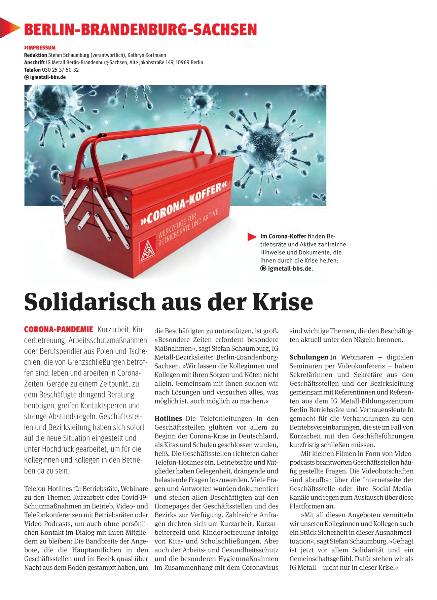 metallzeitung - Regionalseiten Berlin-Brandenburg-Sachsen Mai 2020