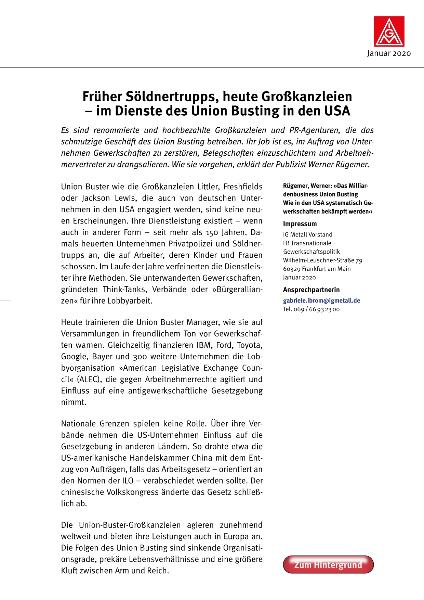 Werner Rügemer: Das Milliardenbusiness Union Busting: Wie in den USA systematisch Gewerkschaften bekämpft werden | Früher Söldnertrupps, heute Großkanzleien - im Dienste des Union Busting in den USA