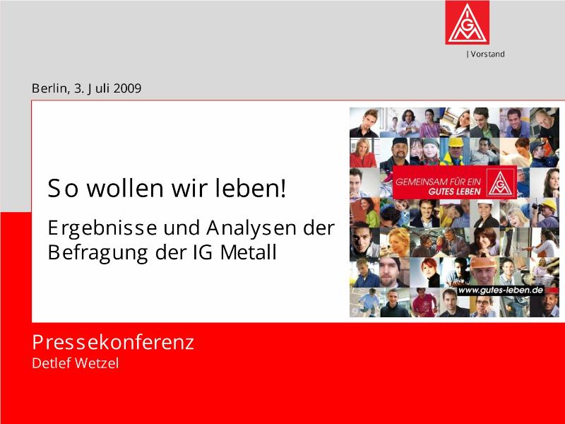 Detlef Wetzel, Präsentation der Ergebnisse zu IG Metall-Befragung Gemeinsam für ein Gutes Leben