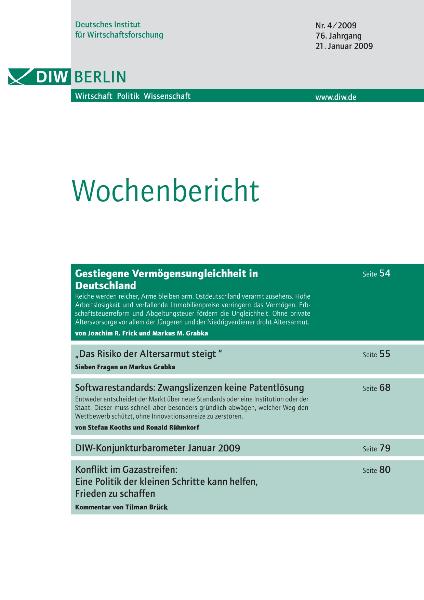 Gestiegene Vermögensungleichheit in Deutschland; DIW Wochenbericht 1/2009
