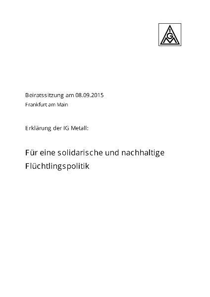 Erklärung der IG Metall: 