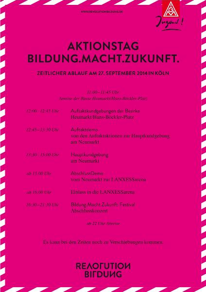 2014 timetable Köln Jugendaktionstag