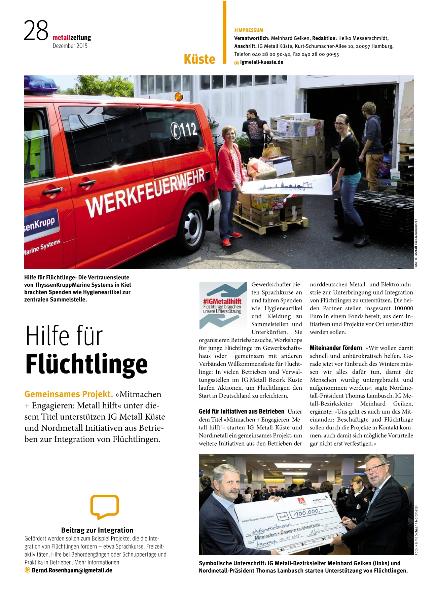 metallzeitung - Regionalseiten Küste Dezember 2015