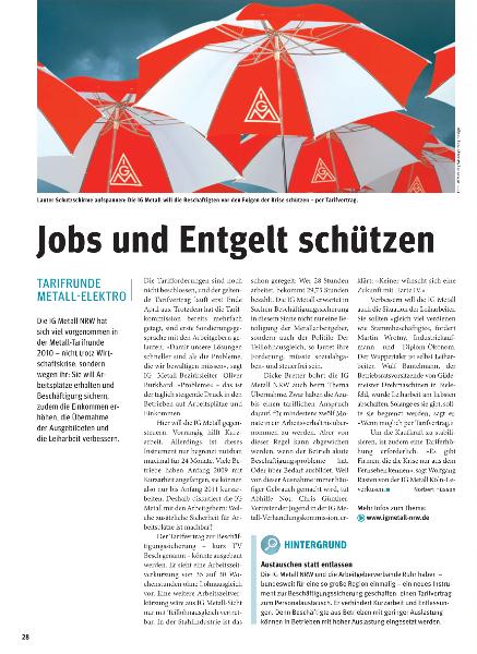 metallzeitung - Regionalseiten Nordrhein-Westfalen Februar 2010