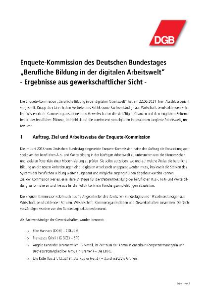 Enquete-Kommission „Berufliche Bildung in der digitalen Arbeitswelt