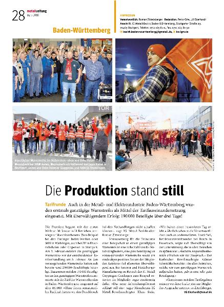 metallzeitung - Regionalseiten Baden-Württemberg März 2018