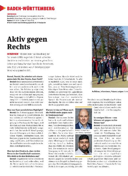 metallzeitung - Regionalseiten Baden-Württemberg Juli/August 2021