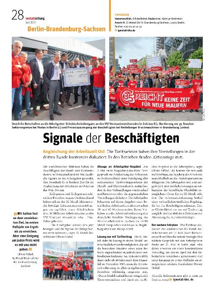 metallzeitung - Regionalseiten erlin-Brandenburg-Sachsen Juni 2019