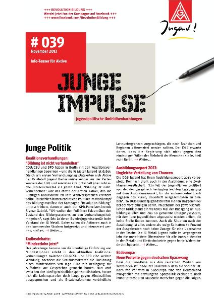 Junge Impulse, Ausgabe 39