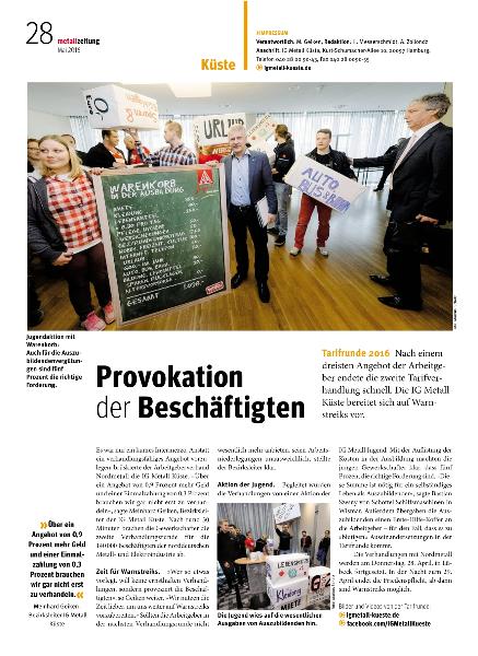 metallzeitung - Regionalseiten Küste Mai 2016