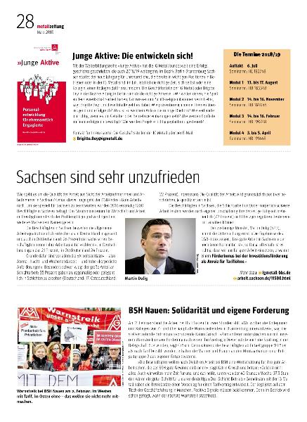 metallzeitung - Regionalseiten Berlin-Brandenburg-Sachsen März 2018