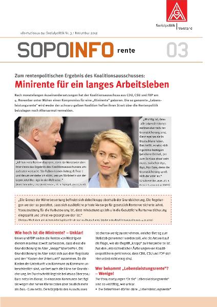 Sopoinfo 3, Rente, Minirente für ein langes Arbeitsleben
