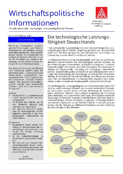 Wirtschaftspolitische Information 03/2007 - Technologische Leistungsfähigkeit