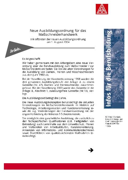 Infos zur Berufsbildung - Maßschneider