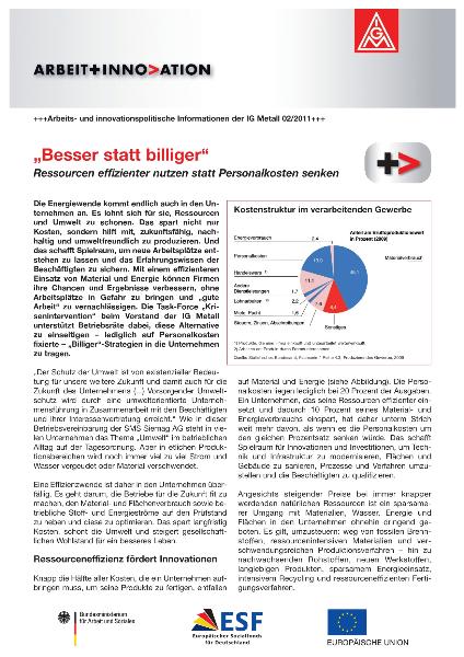 Arbeit und Innovation 02 / 2011 ''Besser statt billiger''