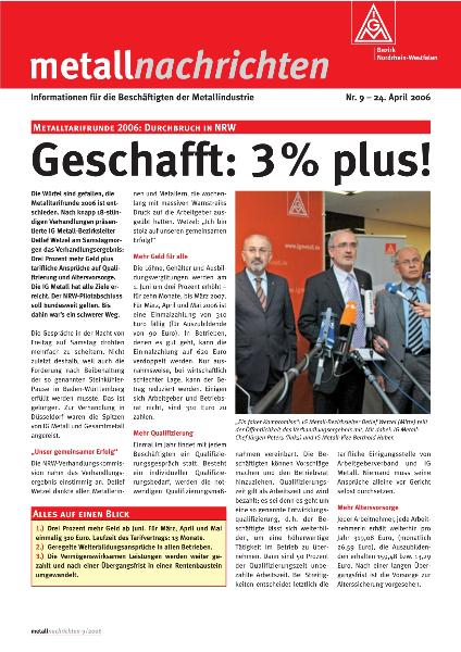 Bezirk NRW: Geschafft 3 % plus!, Nr. 9 - 24. April 2006