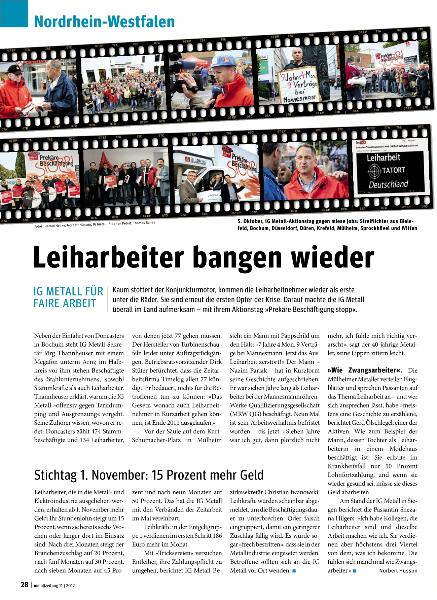 metallzeitung - Regionalseiten Nordrhein-Westfalen November 2012