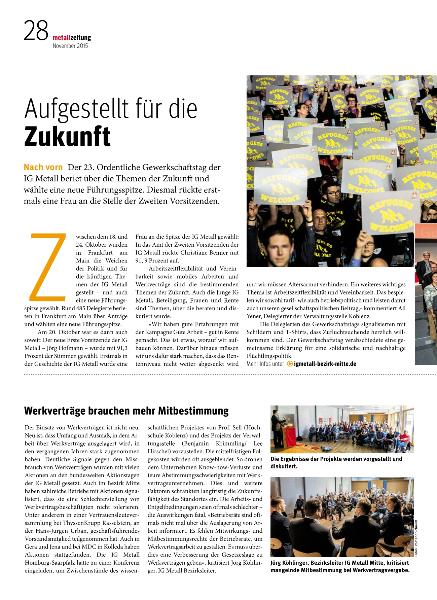 metallzeitung - Regionalseiten Mitte November 2015