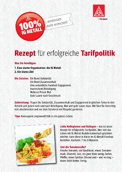 Rezept für eine erfolgreiche Tarifpolitik