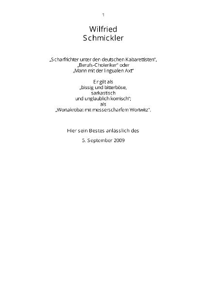 Wilfried Schmickler: Beitrag auf der Arena-Veranstaltung am 5. September 2009
